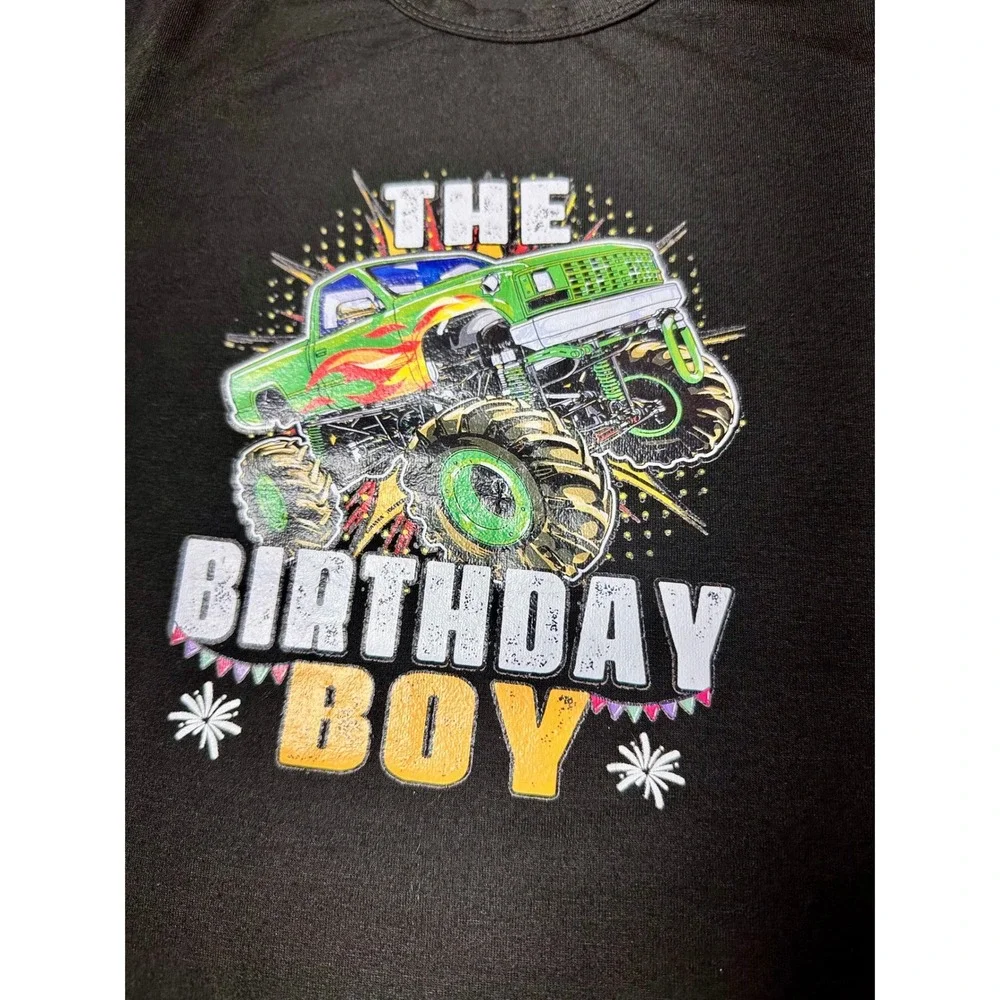 Monster Truck Graphic Tee Boys 3T Black Excellent Birthday Boy‎ Shirt
